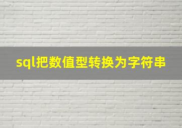 sql把数值型转换为字符串