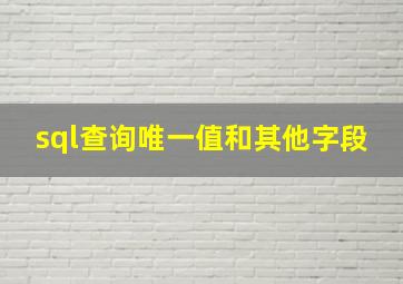 sql查询唯一值和其他字段