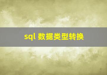 sql 数据类型转换