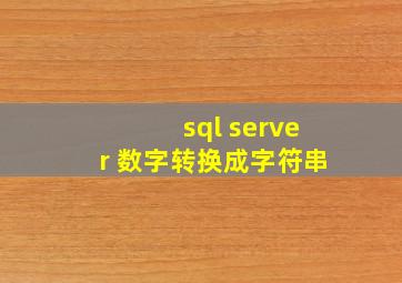 sql server 数字转换成字符串