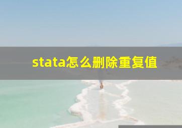 stata怎么删除重复值