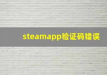 steamapp验证码错误