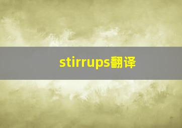 stirrups翻译