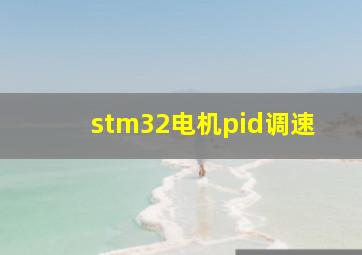 stm32电机pid调速