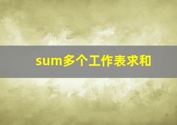 sum多个工作表求和