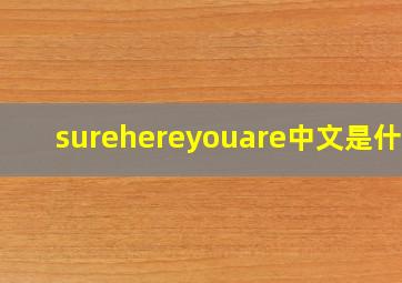 surehereyouare中文是什么