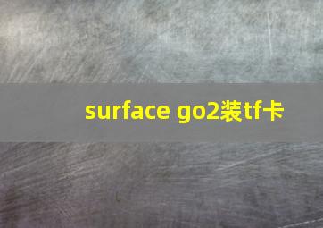 surface go2装tf卡