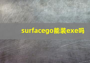 surfacego能装exe吗