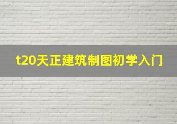 t20天正建筑制图初学入门