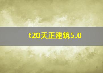 t20天正建筑5.0