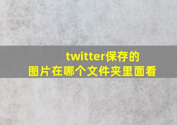 twitter保存的图片在哪个文件夹里面看