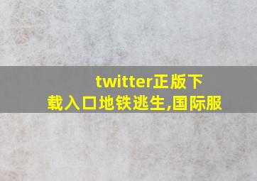 twitter正版下载入口地铁逃生,国际服