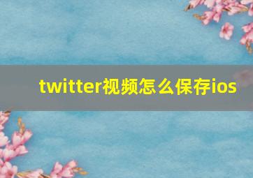 twitter视频怎么保存ios