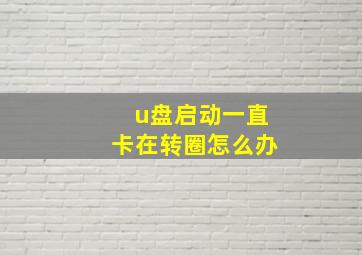 u盘启动一直卡在转圈怎么办