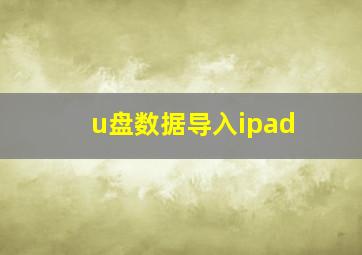 u盘数据导入ipad