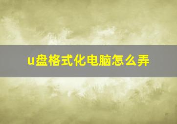 u盘格式化电脑怎么弄