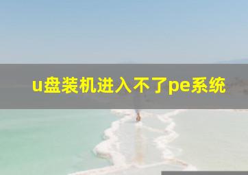 u盘装机进入不了pe系统