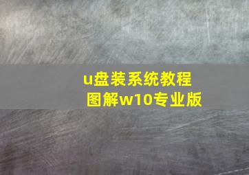 u盘装系统教程图解w10专业版