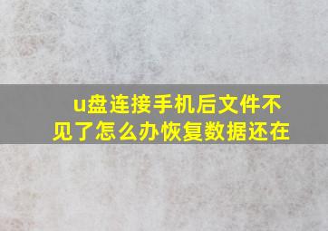 u盘连接手机后文件不见了怎么办恢复数据还在