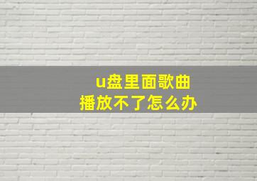 u盘里面歌曲播放不了怎么办