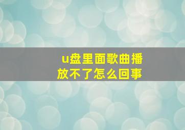 u盘里面歌曲播放不了怎么回事