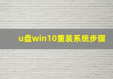 u盘win10重装系统步骤