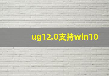 ug12.0支持win10