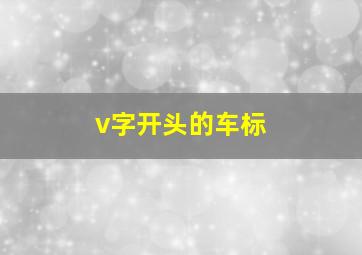 v字开头的车标