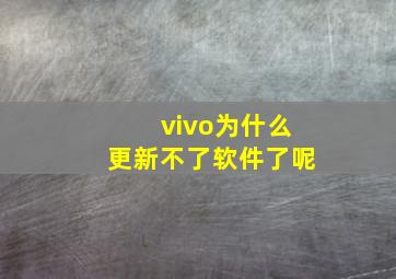 vivo为什么更新不了软件了呢