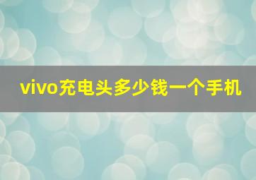 vivo充电头多少钱一个手机