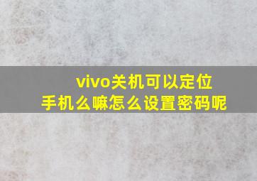 vivo关机可以定位手机么嘛怎么设置密码呢