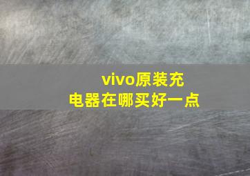 vivo原装充电器在哪买好一点