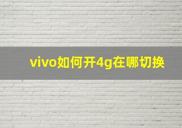 vivo如何开4g在哪切换