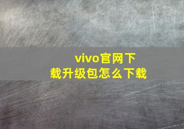 vivo官网下载升级包怎么下载