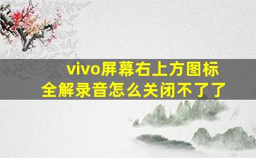 vivo屏幕右上方图标全解录音怎么关闭不了了