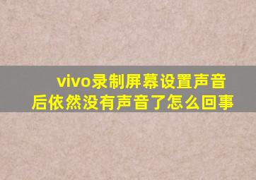 vivo录制屏幕设置声音后依然没有声音了怎么回事