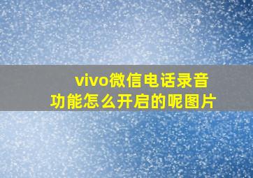 vivo微信电话录音功能怎么开启的呢图片