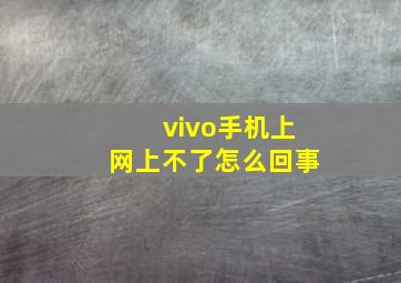 vivo手机上网上不了怎么回事