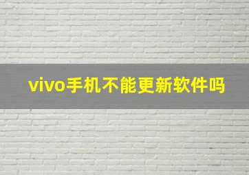 vivo手机不能更新软件吗