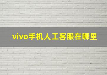 vivo手机人工客服在哪里