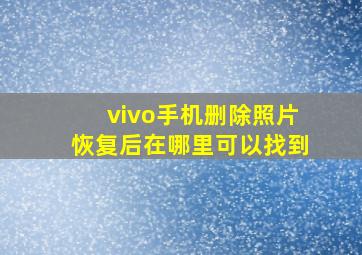 vivo手机删除照片恢复后在哪里可以找到