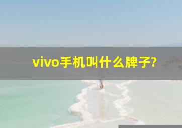 vivo手机叫什么牌子?