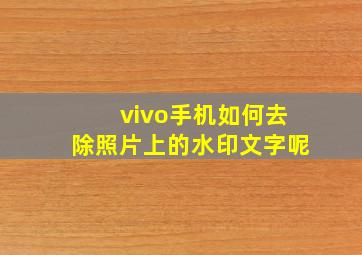 vivo手机如何去除照片上的水印文字呢