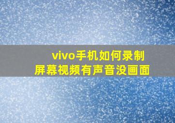 vivo手机如何录制屏幕视频有声音没画面