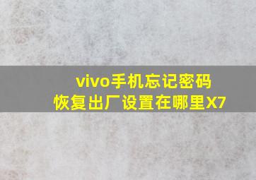 vivo手机忘记密码恢复出厂设置在哪里X7