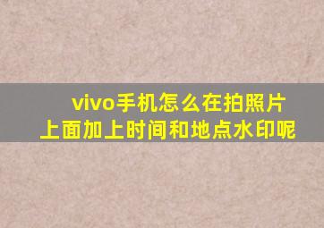 vivo手机怎么在拍照片上面加上时间和地点水印呢