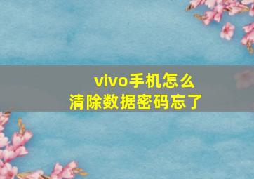 vivo手机怎么清除数据密码忘了