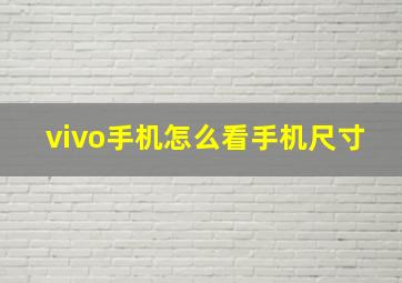 vivo手机怎么看手机尺寸