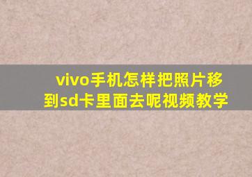 vivo手机怎样把照片移到sd卡里面去呢视频教学