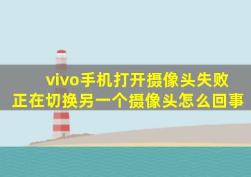 vivo手机打开摄像头失败正在切换另一个摄像头怎么回事